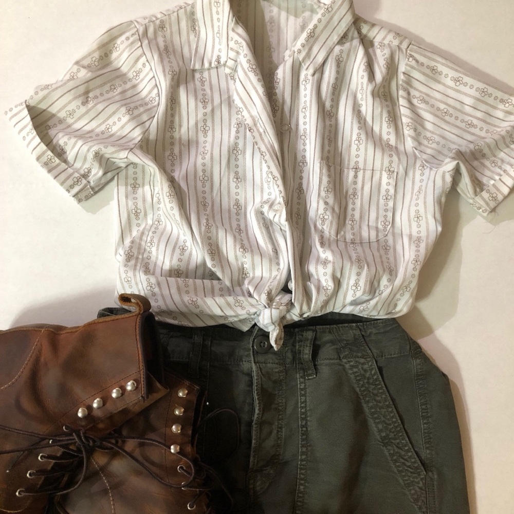 Stripped Girl Scout uniform button up shirt